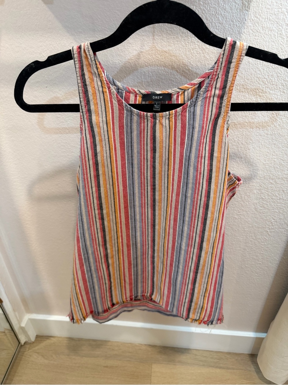DREW Striped Sleeveless Tank Top in Pink, Blue, Yellow